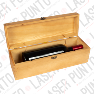 Caja de Madera Natural para Vino + Grabado