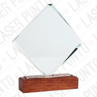 Trofeo Galvano de Madera y Cristal