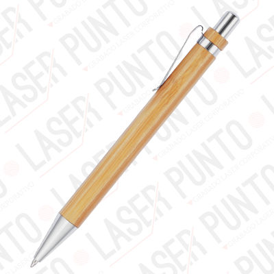 Bolígrafo de Bamboo con Clip Metálico + Grabado