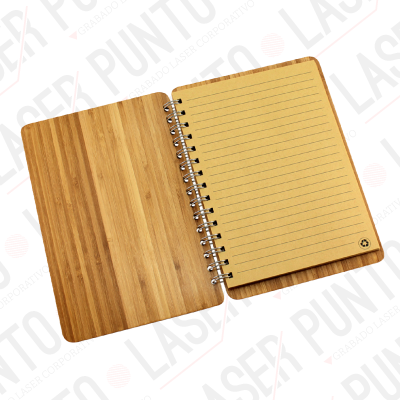 Cuaderno de Bamboo Lineal 70 Hojas Papel Kraft 14.3X20 + Grabado - Imagen 2
