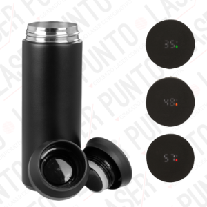 Termo Doble Pared de Acero con Led con Termometro Digital 480cc + Grabado